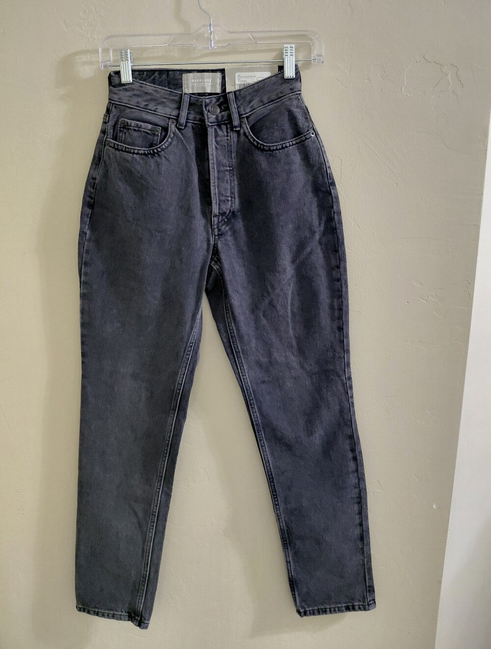 EVERLANE ‘90s Cheeky Straight Jean Washed Black NWT Size 23